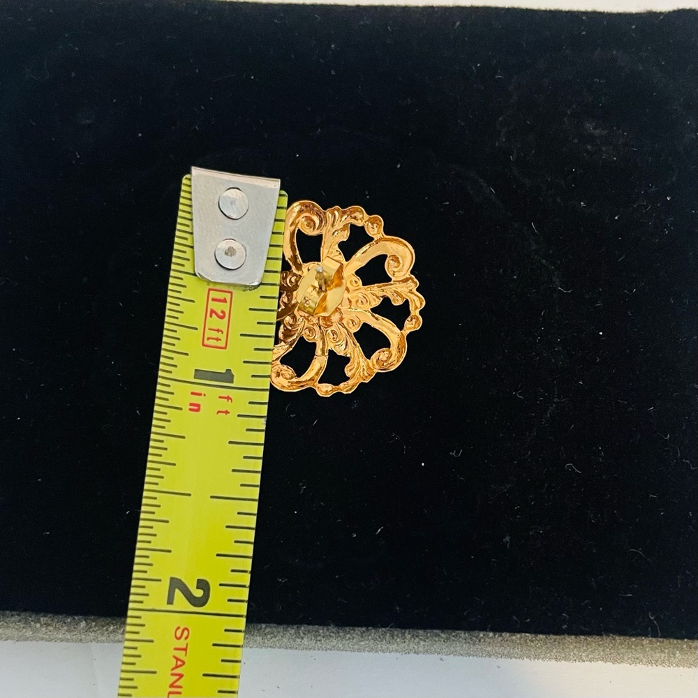 Vintage Avon Jewelry Flower Blossom Gift Set Pin & Earrings Gold Tone Faux Pearl - Picture 7 of 7